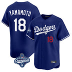 Kooe LA.Dodgers #18 Yoshinobu Yamamoto Player Royal World Series Meet Limited Home Stitched Jerseys