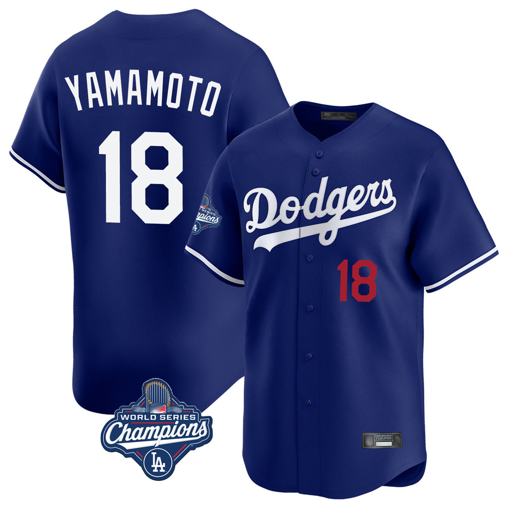 Kooe LA.Dodgers #18 Yoshinobu Yamamoto Player Royal World Series Meet Limited Home Stitched Jerseys
