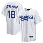 Kooe LA.Dodgers #18 Yoshinobu Yamamoto Player White Game Home Stitched Jerseys