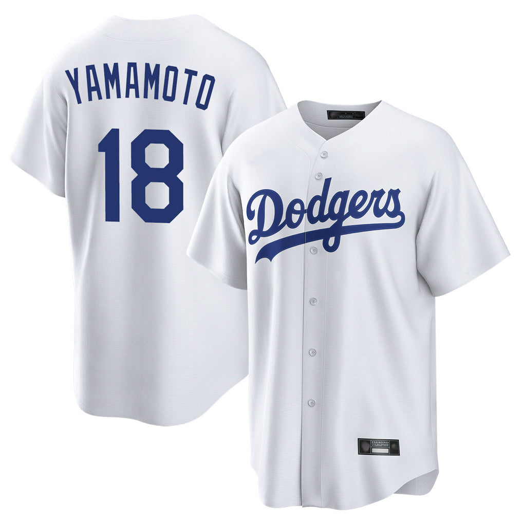 Kooe LA.Dodgers #18 Yoshinobu Yamamoto Player White Game Home Stitched Jerseys