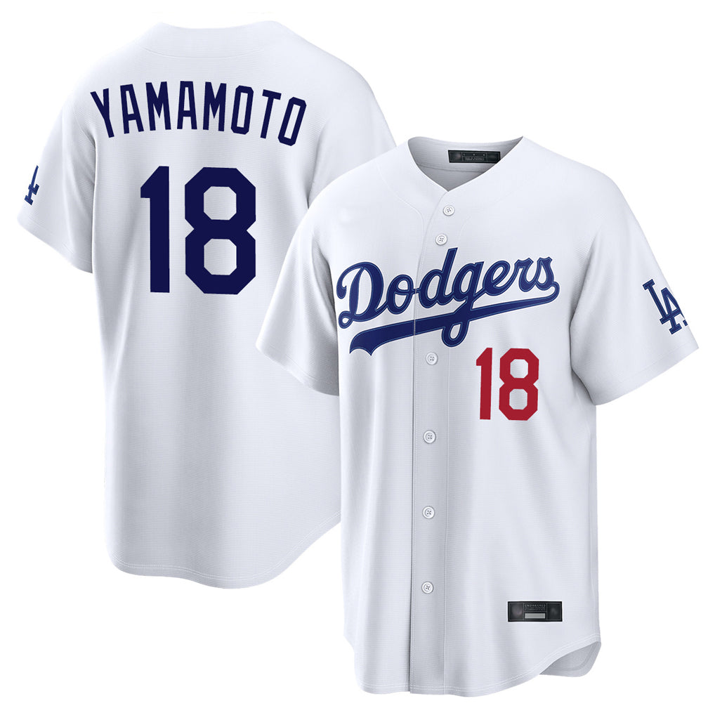 Kooe LA.Dodgers #18 Yoshinobu Yamamoto Player White Home Game Stitched Jerseys