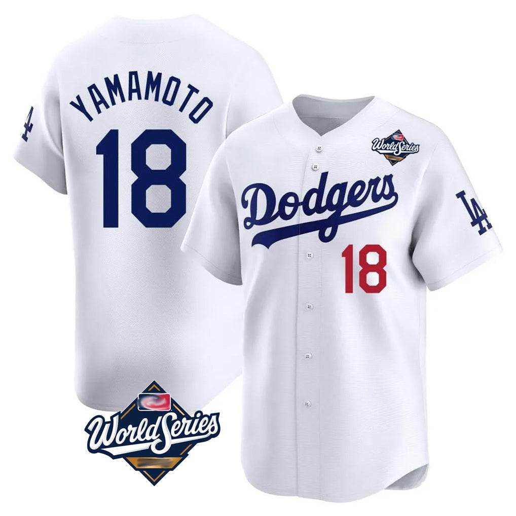 Kooe LA.Dodgers #18 Yoshinobu Yamamoto Player White World Series Limited Home Stitched Jerseys
