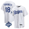 Kooe LA.Dodgers #18 Yoshinobu Yamamoto Player White World Series Meet Game Home Stitched Jerseys