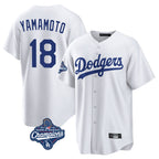Kooe LA.Dodgers #18 Yoshinobu Yamamoto Player White World Series Meet Game Home Stitched Jerseys