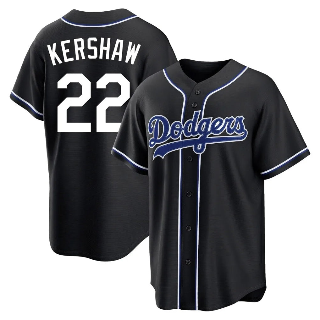 Kooe LA.Dodgers #22 Clayton Kershaw Player Black Carbon Limited Home Stitched Jerseys