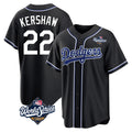 Kooe LA.Dodgers #22 Clayton Kershaw Player Black World Series Carbon Limited Home Stitched Jerseys