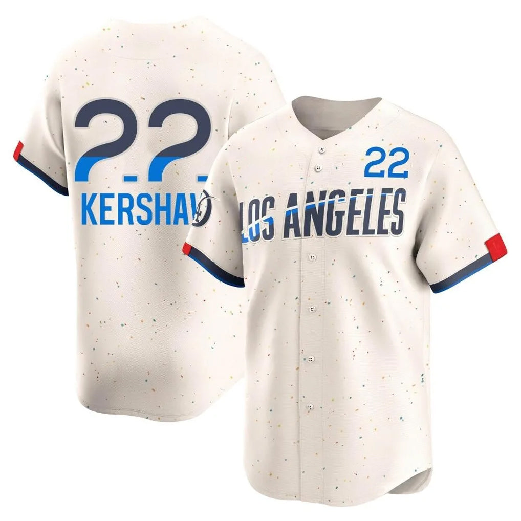 Kooe LA.Dodgers #22 Clayton Kershaw Player Cream City Connect Limited Home Stitched Jerseys