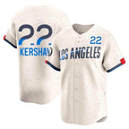 Kooe LA.Dodgers #22 Clayton Kershaw Player Cream City Connect Limited Home Stitched Jerseys
