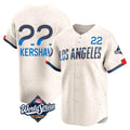 Kooe LA.Dodgers #22 Clayton Kershaw Player Cream World Series City Connect Limited Home Stitched Jerseys