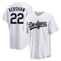 Kooe LA.Dodgers #22 Clayton Kershaw Player Gold White 2026 Collection Stadium Game Stitched Jerseys