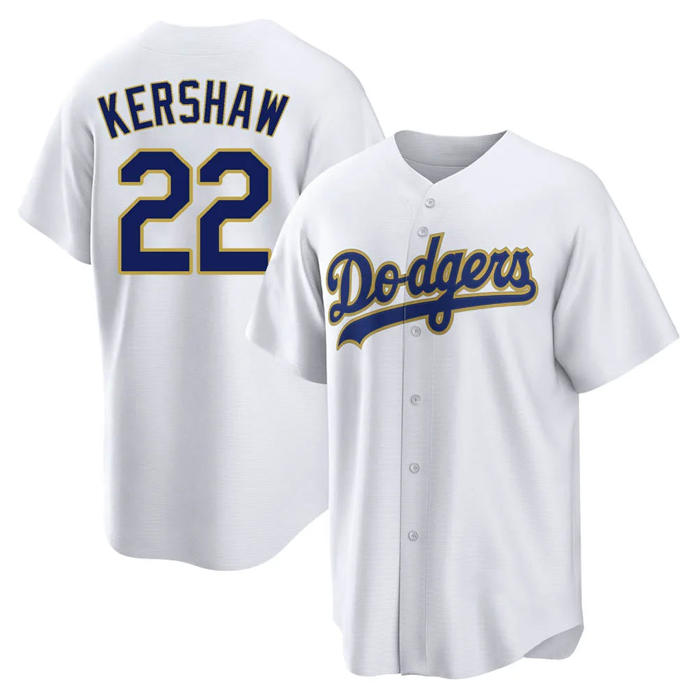 Kooe LA.Dodgers #22 Clayton Kershaw Player Gold White 2026 Collection Stadium Game Stitched Jerseys
