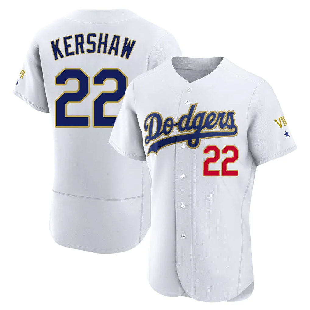 Kooe LA.Dodgers #22 Clayton Kershaw Player Gold White 2026 Collection Stadium Limited Elite Stitched Jerseys