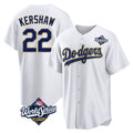 Kooe LA.Dodgers #22 Clayton Kershaw Player Gold White World Series 2026 Collection Stadium Game Stitched Jerseys