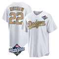 Kooe LA.Dodgers #22 Clayton Kershaw Player Gold World Series Collection Game Home Stitched Jerseys