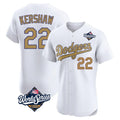 Kooe LA.Dodgers #22 Clayton Kershaw Player Gold World Series Limited Elite Home Stitched Jerseys