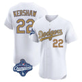 Kooe LA.Dodgers #22 Clayton Kershaw Player Gold World Series Meet Limited Elite Home Stitched Jerseys