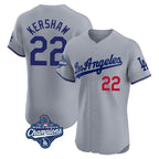 Kooe LA.Dodgers #22 Clayton Kershaw Player Gray World Series Meet Limited Elite Home Stitched Jerseys