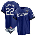 Kooe LA.Dodgers #22 Clayton Kershaw Player Royal World Series City Connect Home Game Stitched Jerseys