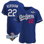 Kooe LA.Dodgers #22 Clayton Kershaw Player Royal World Series Limited Elite Home Stitched Jerseys