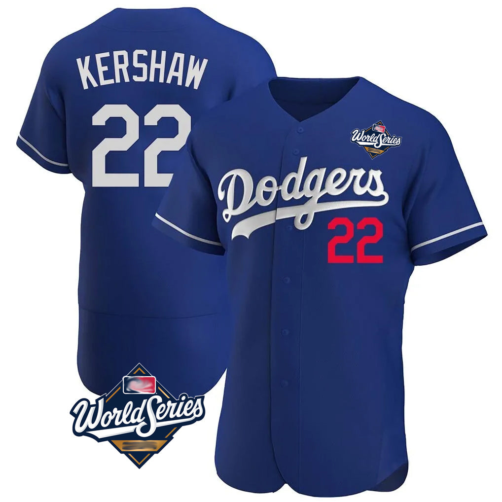 Kooe LA.Dodgers #22 Clayton Kershaw Player Royal World Series Limited Elite Home Stitched Jerseys