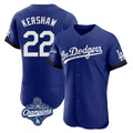 Kooe LA.Dodgers #22 Clayton Kershaw Player Royal World Series Meet City Connect Elite Home Stitched Jerseys