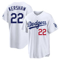 Kooe LA.Dodgers #22 Clayton Kershaw Player White Home Game Stitched Jerseys
