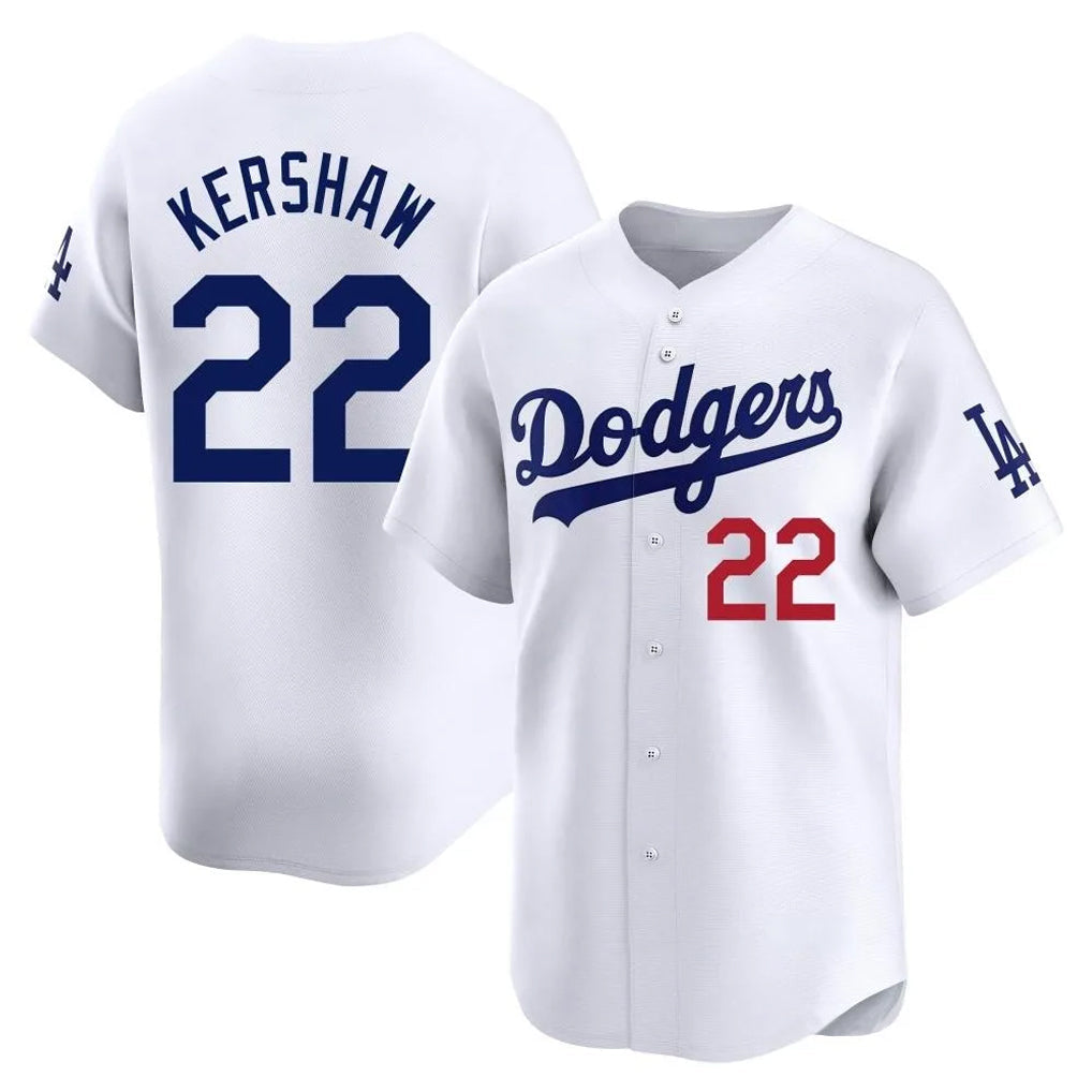 Kooe LA.Dodgers #22 Clayton Kershaw Player White Limited Home Stitched Jerseys