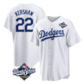 Kooe LA.Dodgers #22 Clayton Kershaw Player White World Series Game Home Stitched Jerseys