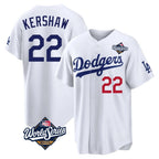 Kooe LA.Dodgers #22 Clayton Kershaw Player White World Series Home Game Stitched Jerseys