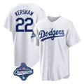 Kooe LA.Dodgers #22 Clayton Kershaw Player White World Series Meet Game Home Stitched Jerseys