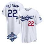 Kooe LA.Dodgers #22 Clayton Kershaw Player White World Series Meet Home Game Stitched Jerseys