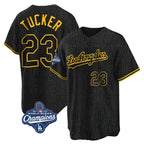Kooe LA.Dodgers #23 Kyle Tucker Player Black Gold World Series Meet Limited Home Stitched Jerseys