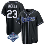 Kooe LA.Dodgers #23 Kyle Tucker Player Black World Series Meet Carbon Limited Home Stitched Jerseys