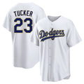 Kooe LA.Dodgers #23 Kyle Tucker Player Gold White 2026 Collection Stadium Game Stitched Jerseys