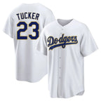 Kooe LA.Dodgers #23 Kyle Tucker Player Gold White 2026 Collection Stadium Game Stitched Jerseys