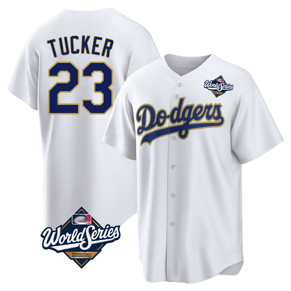 Kooe LA.Dodgers #23 Kyle Tucker Player Gold White World Series 2026 Collection Stadium Game Stitched Jerseys