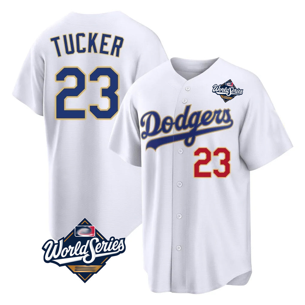 Kooe LA.Dodgers #23 Kyle Tucker Player Gold White World Series 2026 Collection Stadium Limited Stitched Jerseys