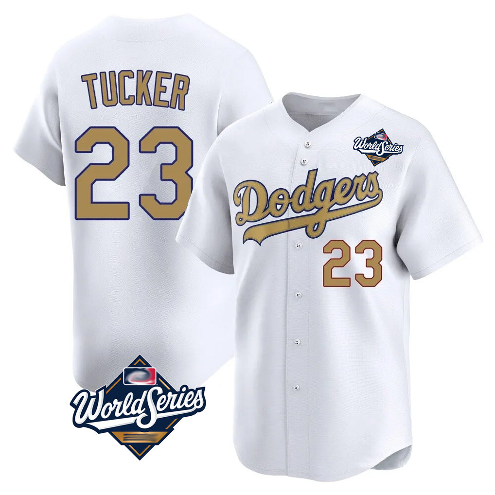 Kooe LA.Dodgers #23 Kyle Tucker Player Gold World Series Collection Limited Home Stitched Jerseys