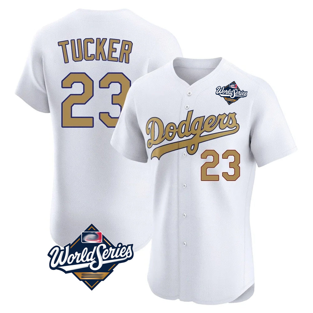 Kooe LA.Dodgers #23 Kyle Tucker Player Gold World Series Limited Elite Home Stitched Jerseys