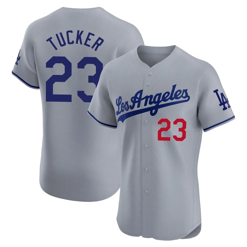 Kooe LA.Dodgers #23 Kyle Tucker Player Gray Limited Elite Home Stitched Jerseys