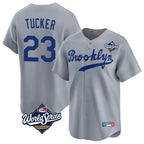 Kooe LA.Dodgers #23 Kyle Tucker Player Gray World Series Game Limited Home Stitched Jerseys