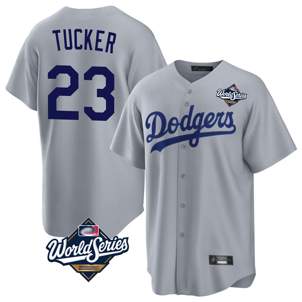 Kooe LA.Dodgers #23 Kyle Tucker Player Gray World Series Game Stitched Jerseys