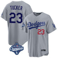 Kooe LA.Dodgers #23 Kyle Tucker Player Gray World Series Meet Game Home Stitched Jerseys