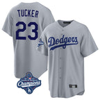 Kooe LA.Dodgers #23 Kyle Tucker Player Gray World Series Meet Game Stitched Jerseys