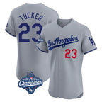 Kooe LA.Dodgers #23 Kyle Tucker Player Gray World Series Meet Limited Elite Home Stitched Jerseys