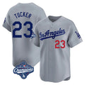 Kooe LA.Dodgers #23 Kyle Tucker Player Gray World Series Meet Limited Home Stitched Jerseys
