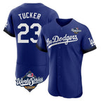 Kooe LA.Dodgers #23 Kyle Tucker Player Royal World Series City Connect Elite Home Stitched Jerseys