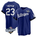 Kooe LA.Dodgers #23 Kyle Tucker Player Royal World Series City Connect Home Game Stitched Jerseys