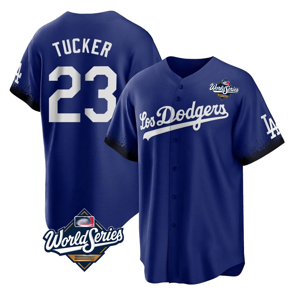 Kooe LA.Dodgers #23 Kyle Tucker Player Royal World Series City Connect Home Game Stitched Jerseys