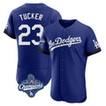 Kooe LA.Dodgers #23 Kyle Tucker Player Royal World Series Meet City Connect Elite Home Stitched Jerseys
